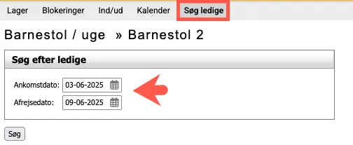 Søg ledige varer