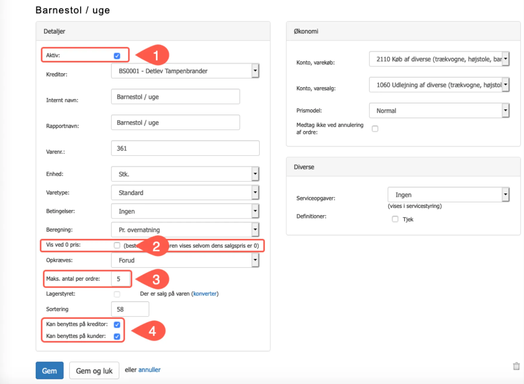 Virker varen korrekt