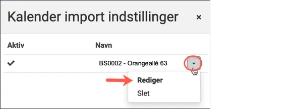 Redigere eksisterende kalender