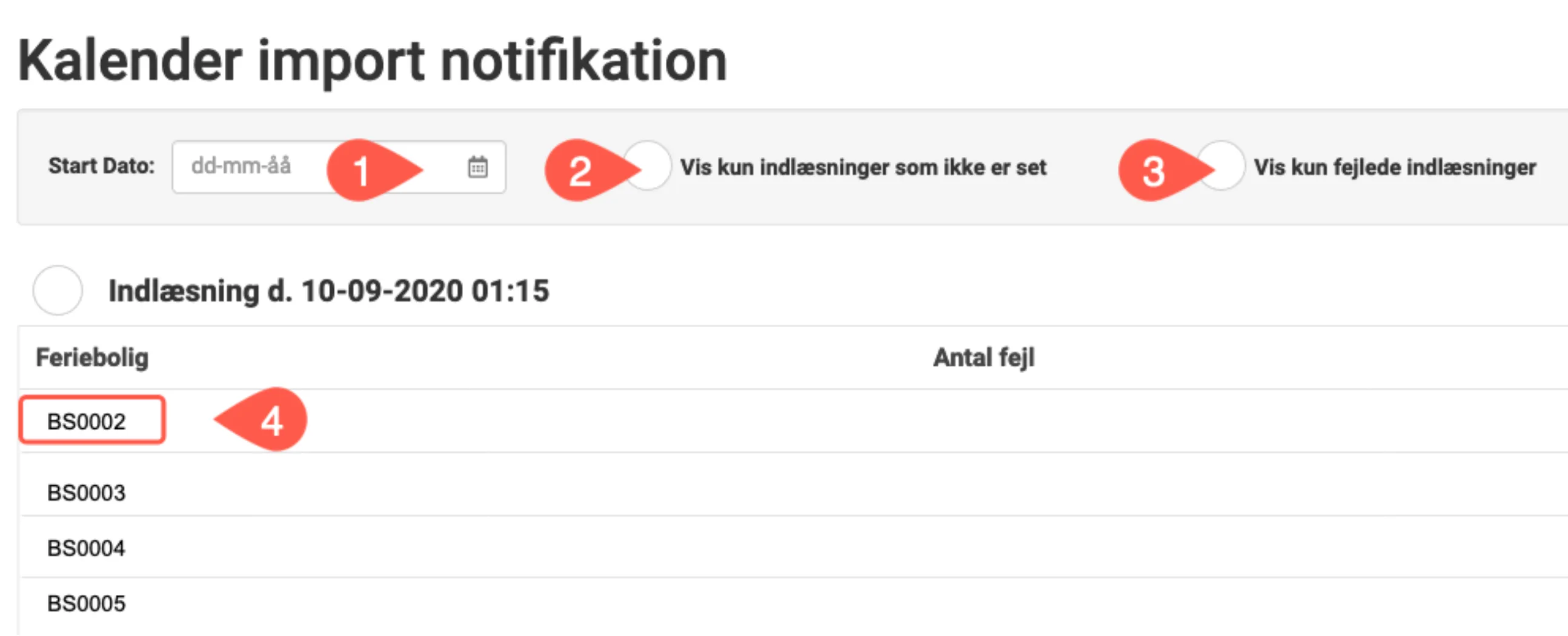 Kalender import notifikation