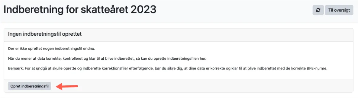 Opret indberetningsfil