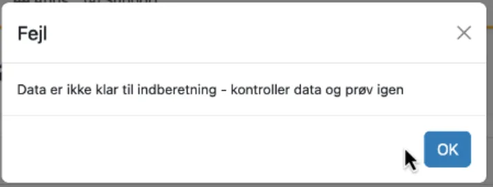 Fejl ved oprettelse