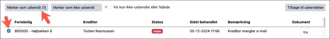 Marker som udsendt