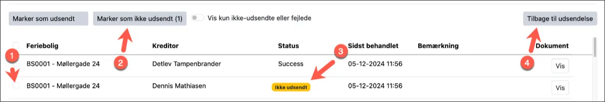 Gensend en notifikation