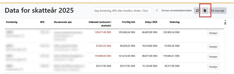 download oversigten til Excel