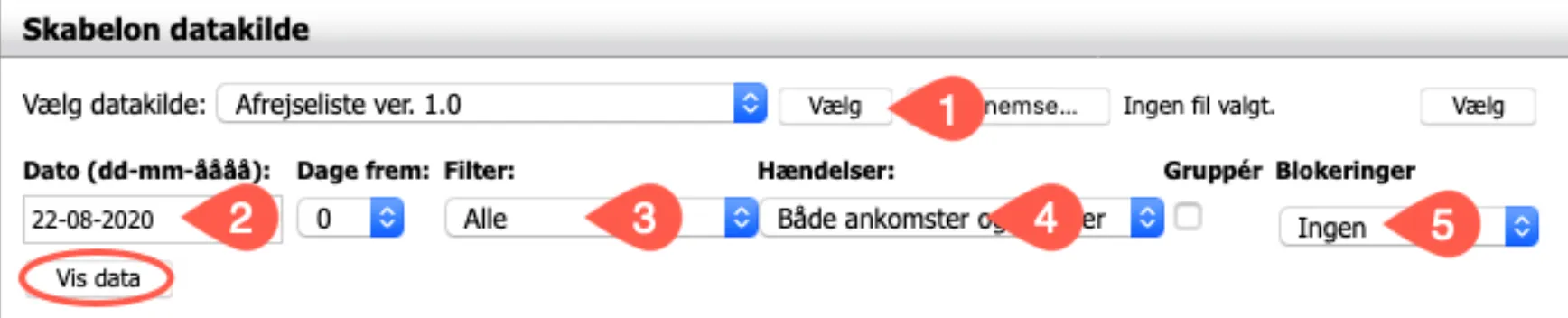 Afrejseliste