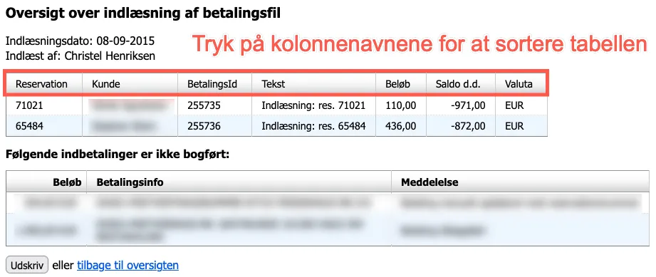 Indlæsning af bankfil