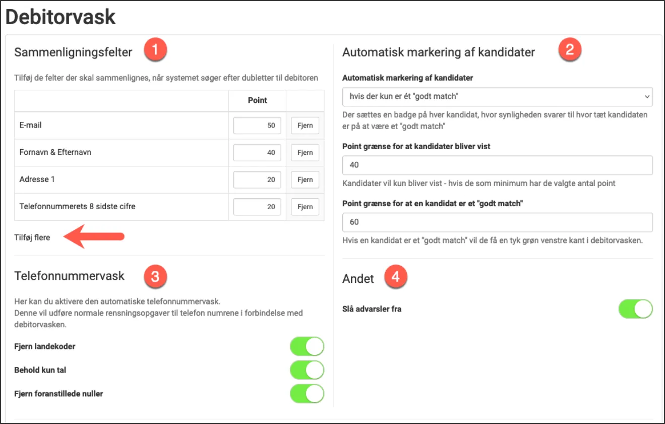 Kriterier for kandidater