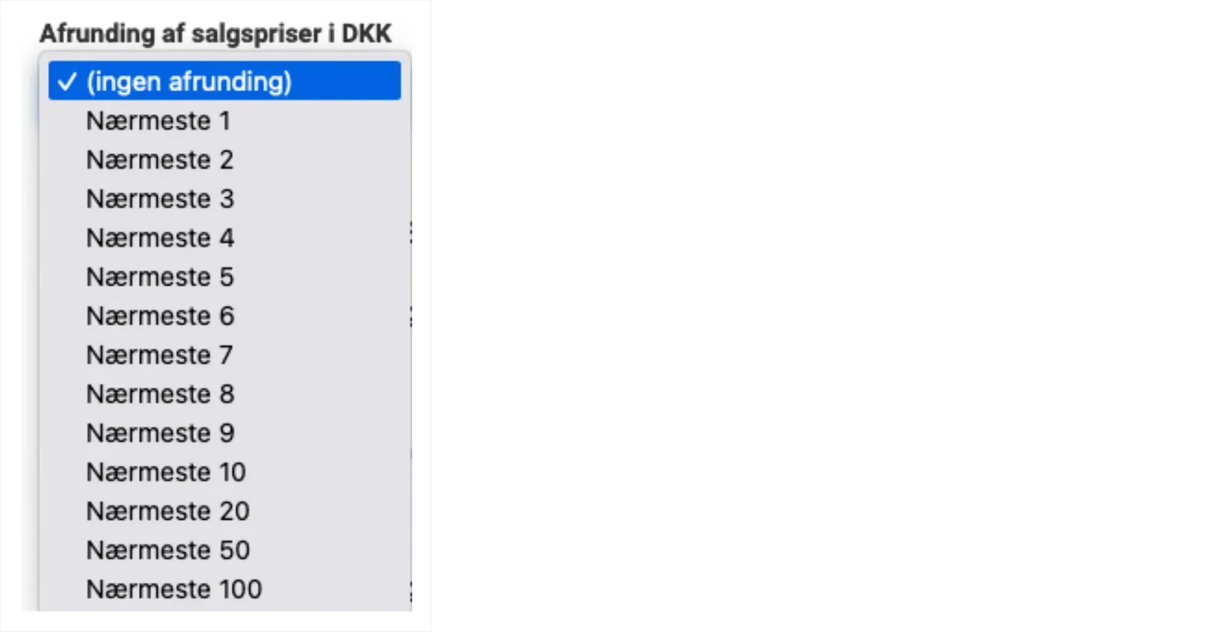 Afrundinger på valuta