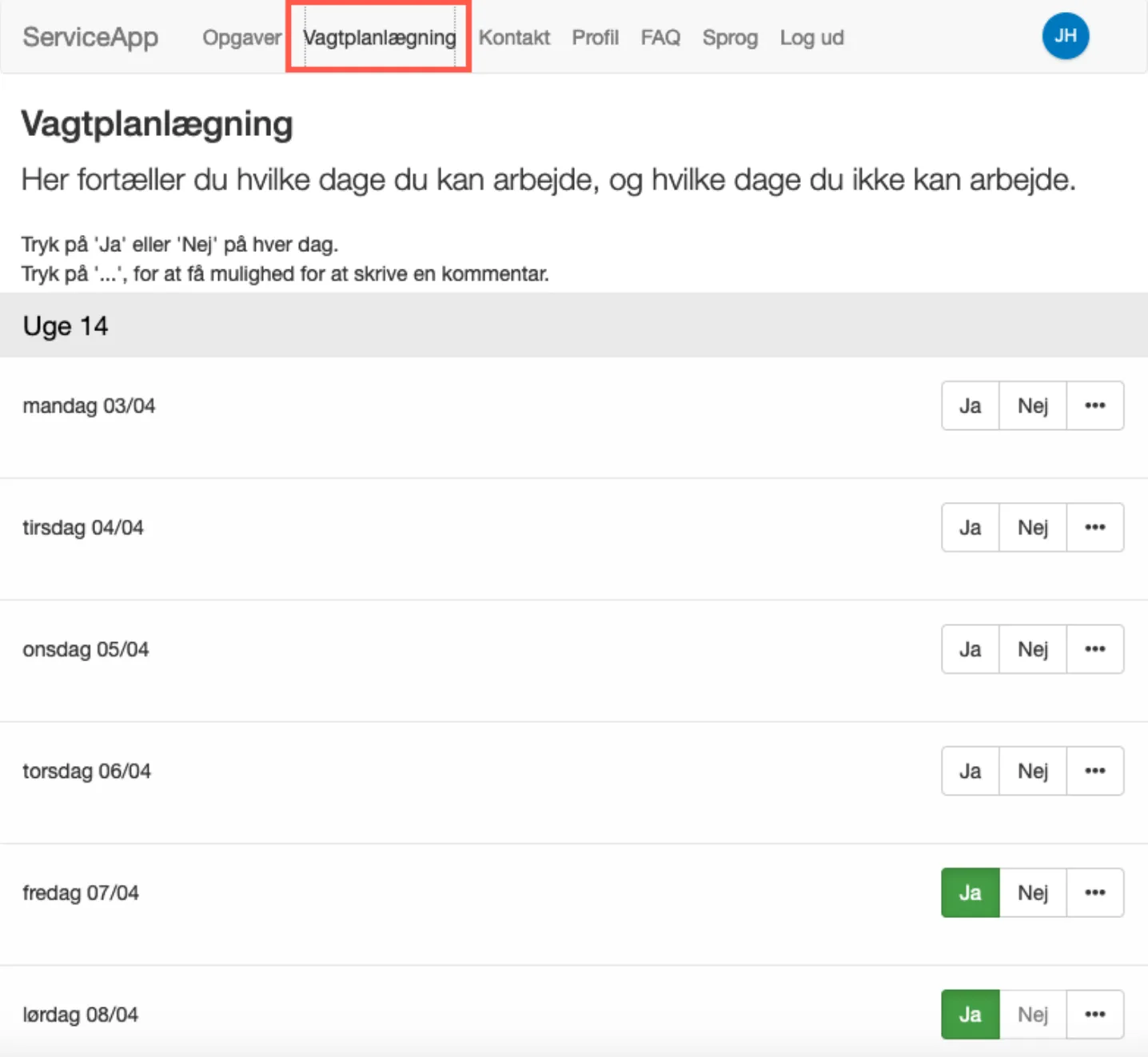 Vagtplanlægning