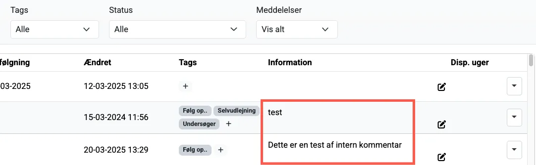 Intern bemærkning vises som tekst