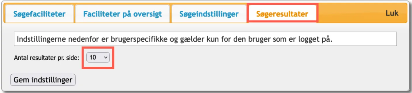 Resultat fordelt på flere sider