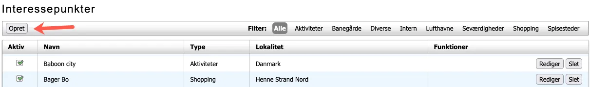Opret et nyt interessepunkt