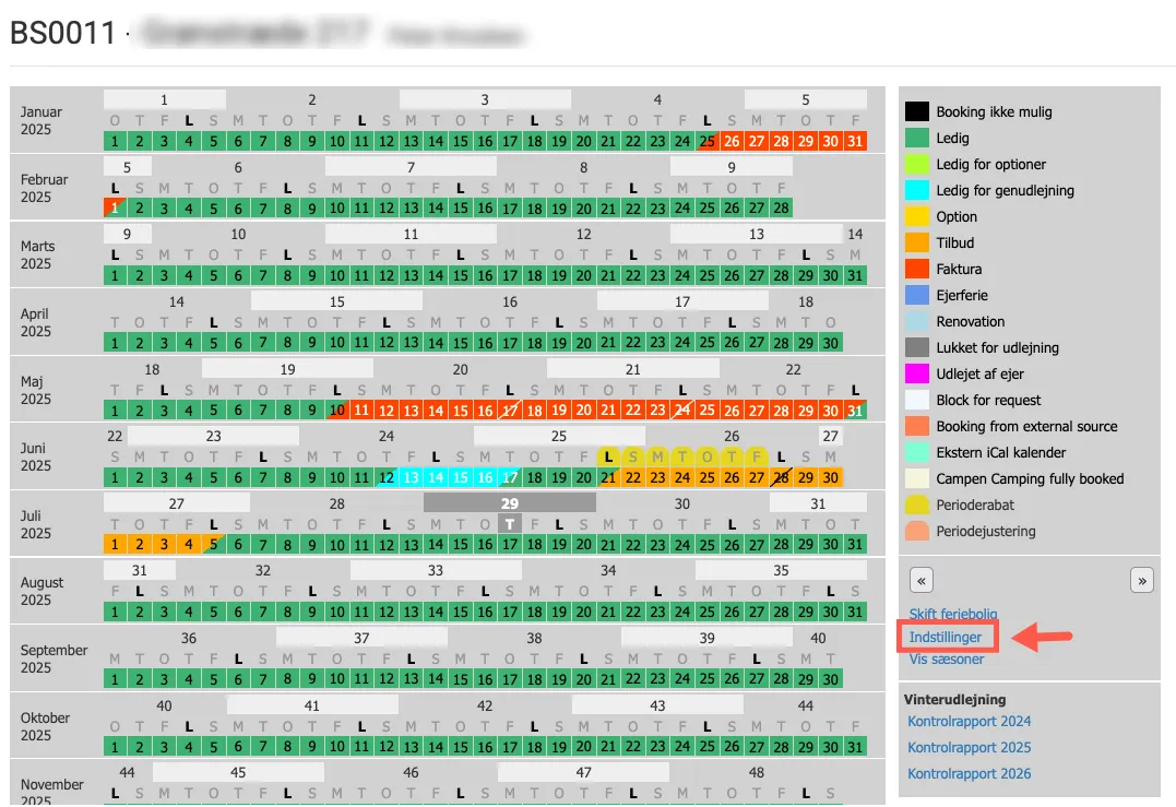Indstilling af kalenderen for den enkelte bruger