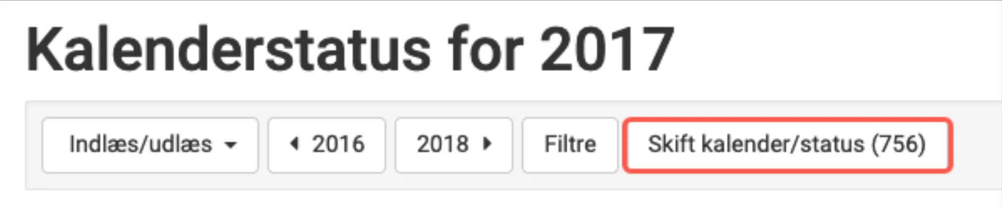 Antal ferieboliger der er valgt til at blive ændret