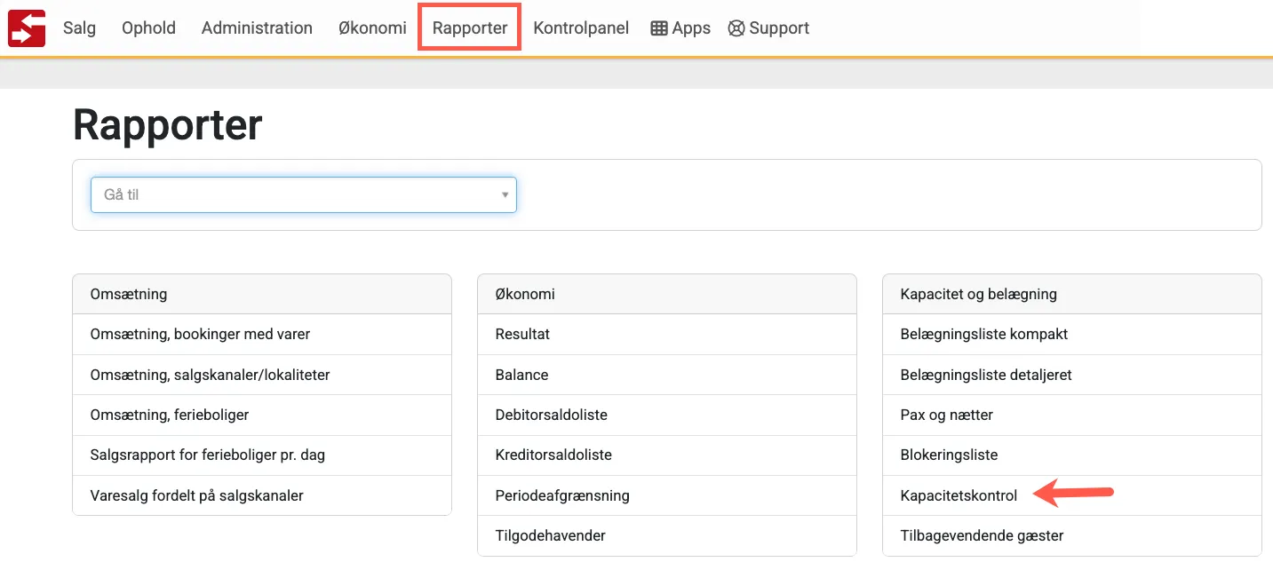 Find rapporten Kapacitetskontrol