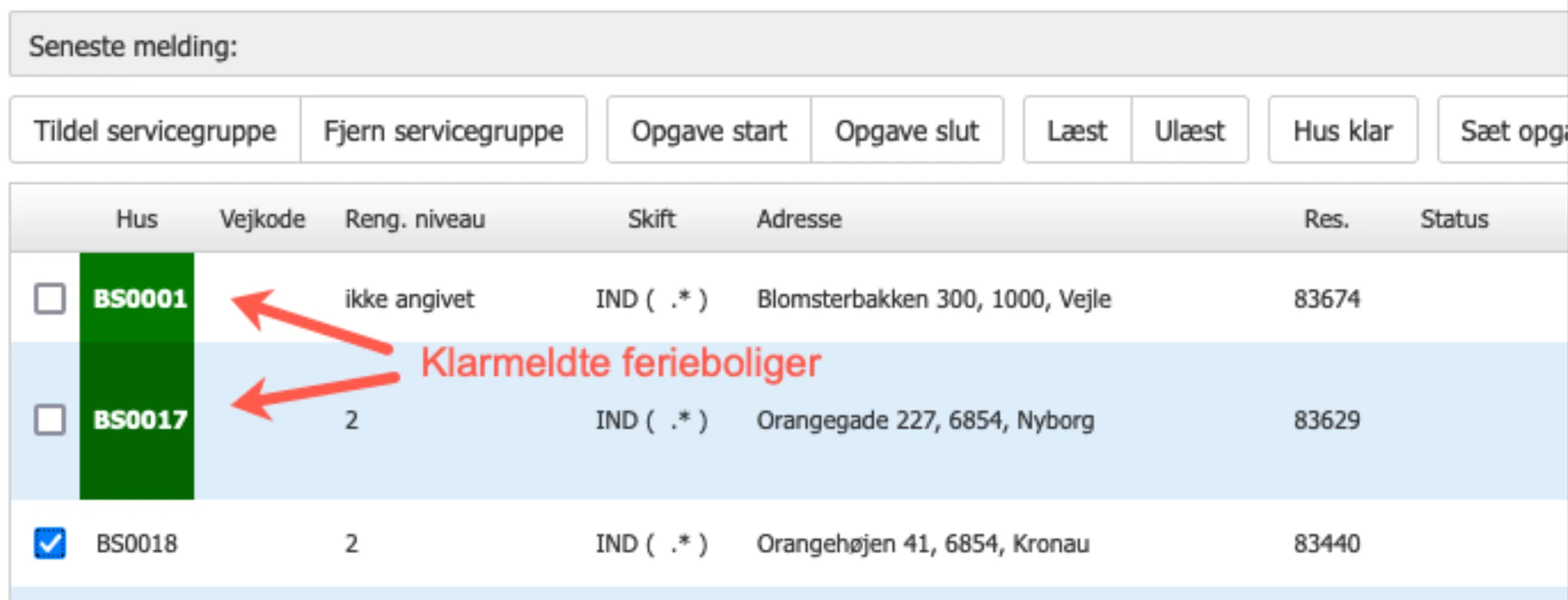 Grøn kasse når hus er klar