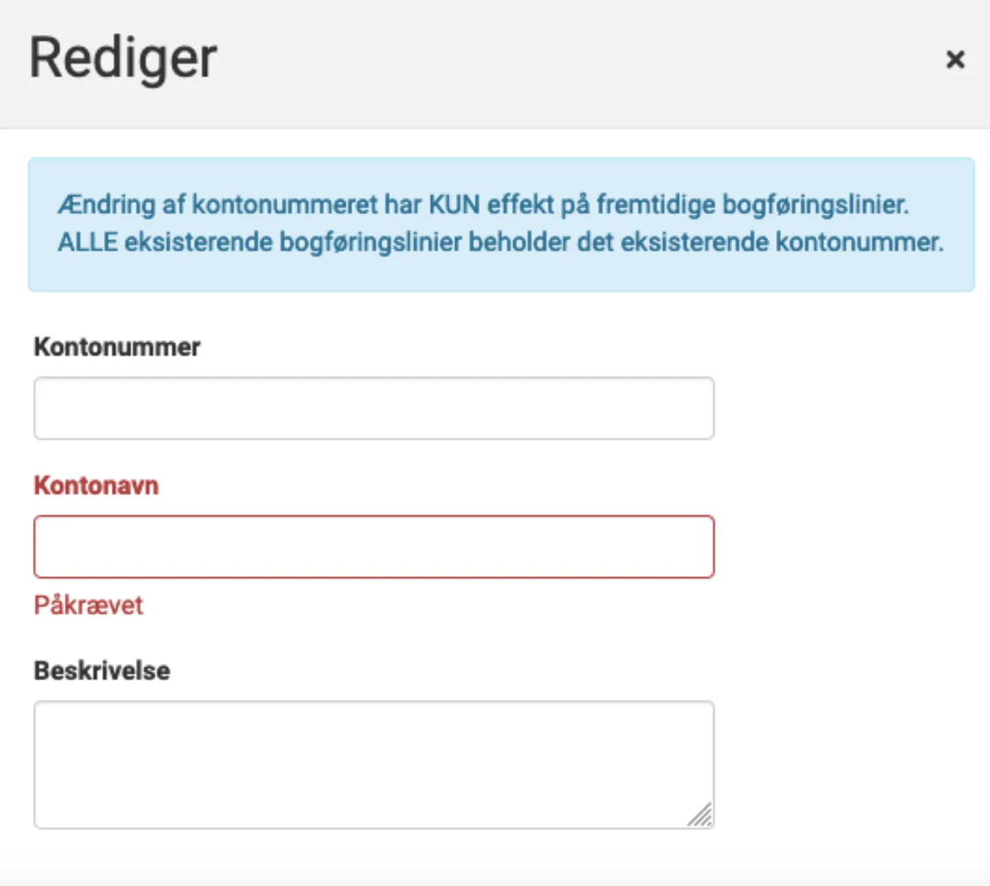 Tilføj konto til kontoplan