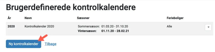 Opret ny kontrolkalender