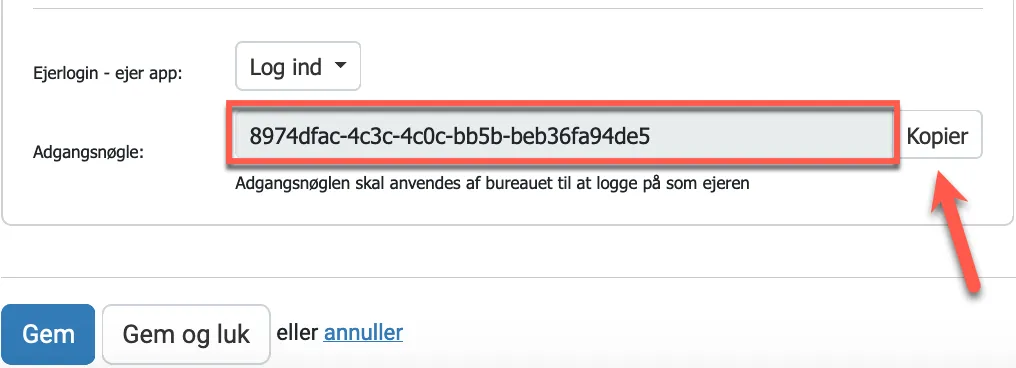 Unik adgangsnøgle