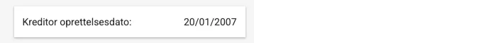 Widget "Kreditor oprettelsesdato" alm. visning