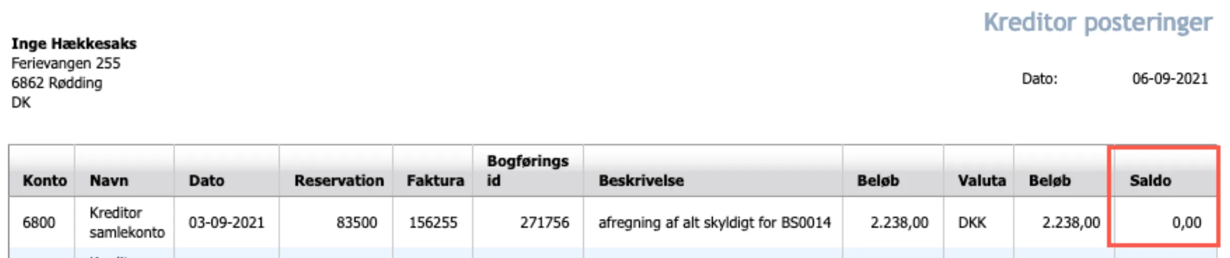 Alt afregnet