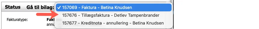 Viser de forskellige kreditorer på reservationen