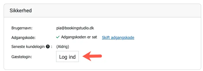 Knap til hurtig adgang til gæstens loginside for bureauet