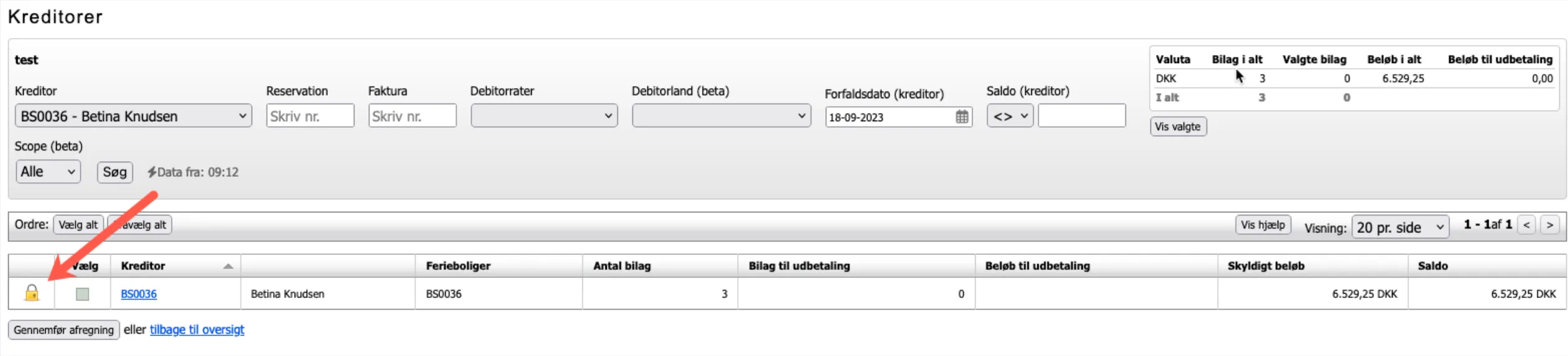 Lås for udbetaling