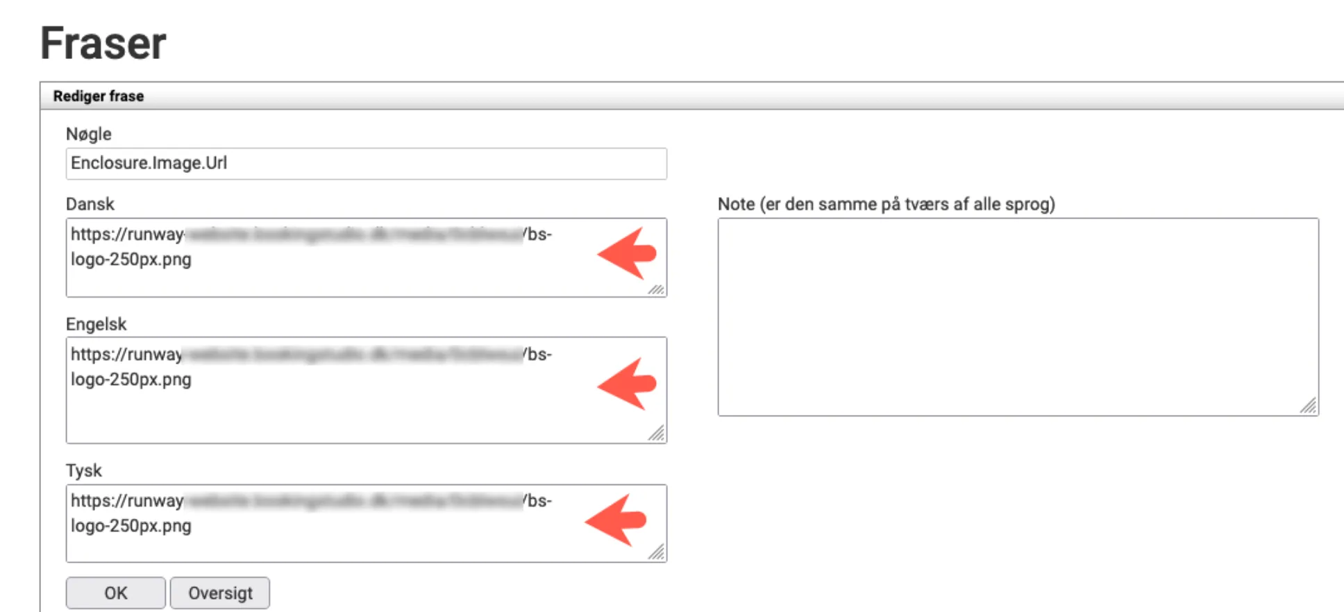 Indsæt url