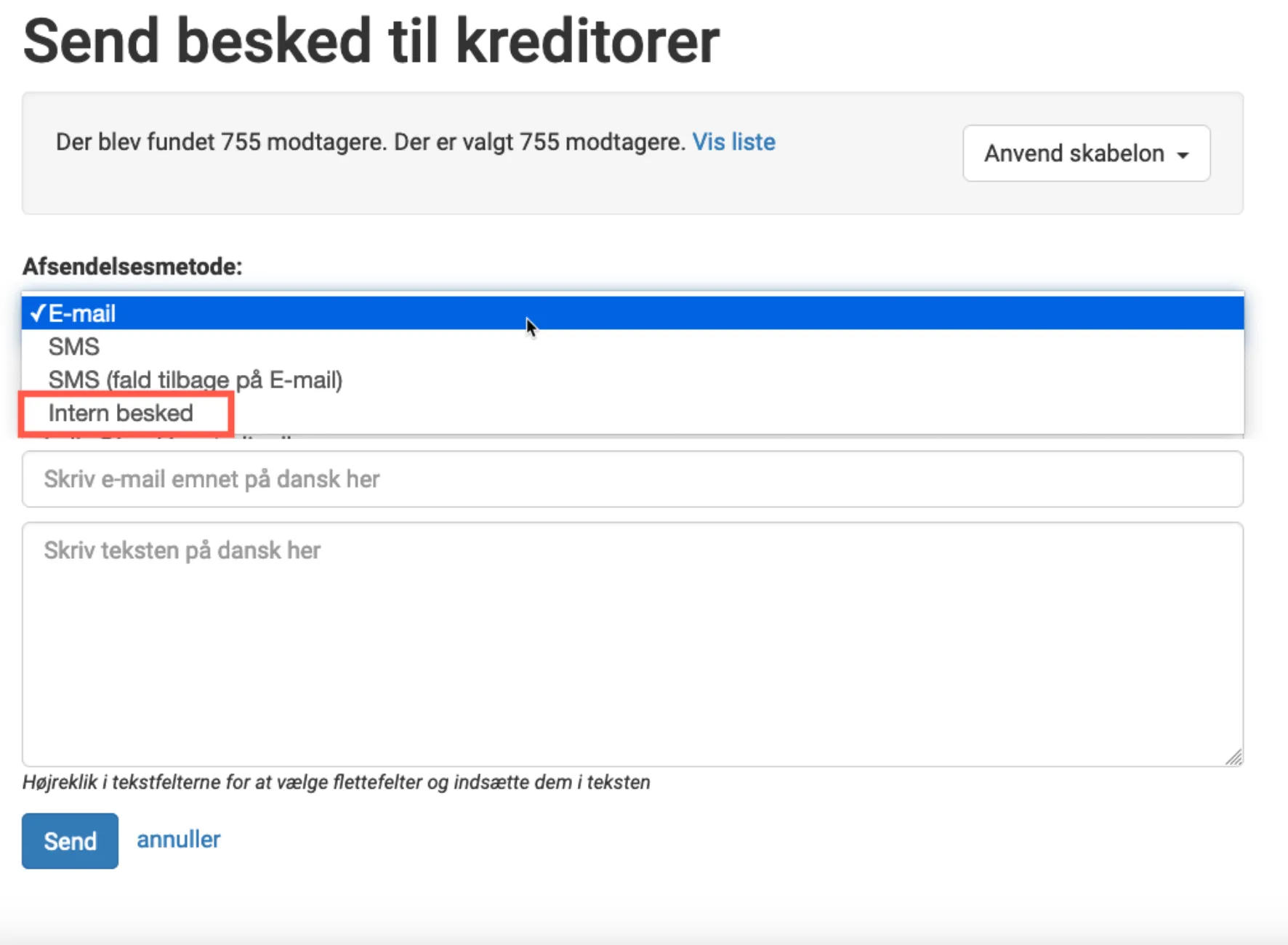 interne beskeder