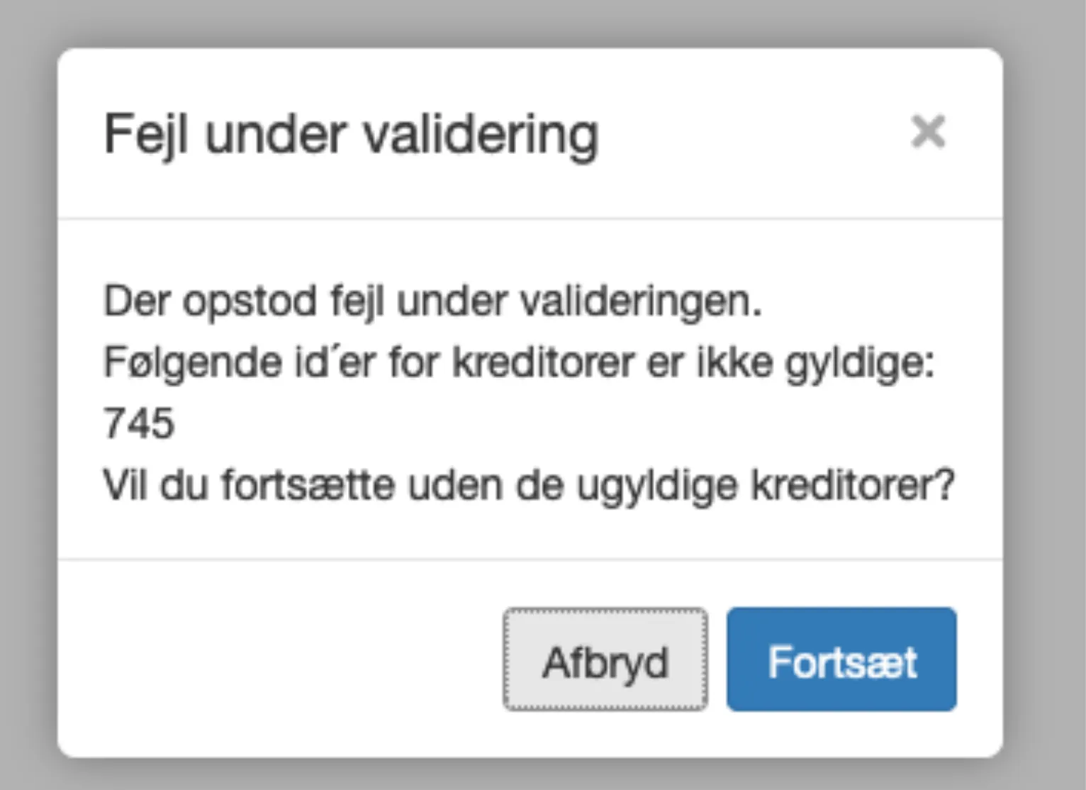 udsend til eksisterende personer