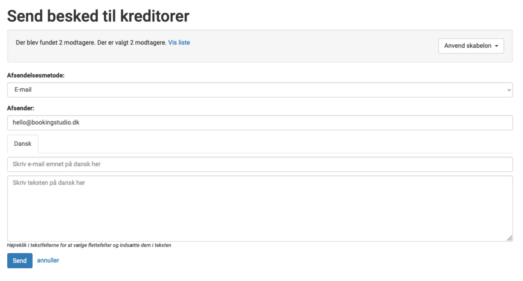udsendelse af beskeder