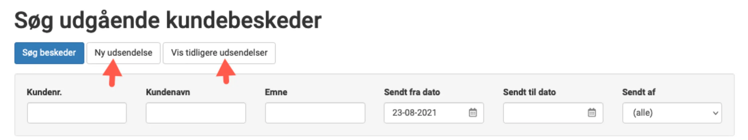 udgående kundebeskeder