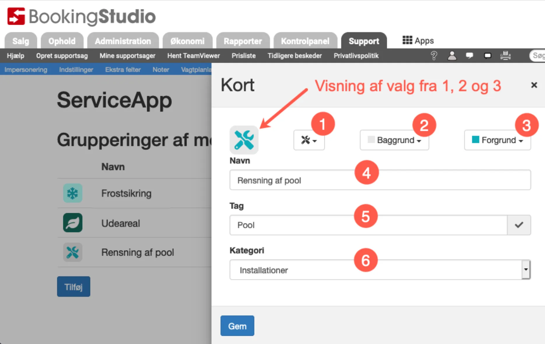 Samme struktur for skærmbillede
