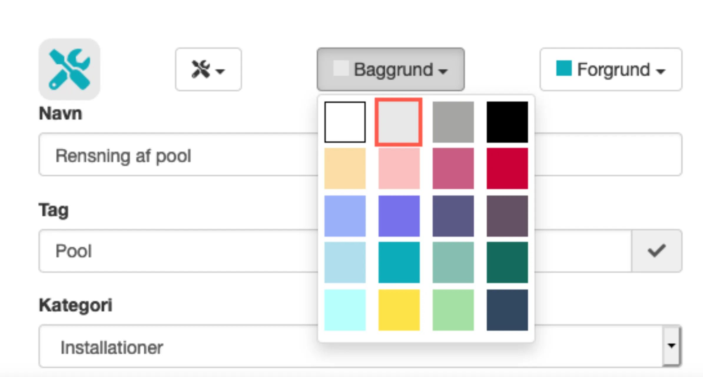 Baggrundsfarve til ikonet for gruppen