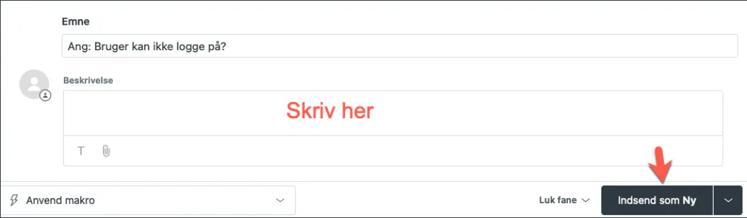 Genoptag en afsluttet supportsag