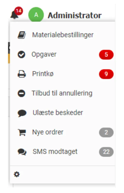Områder med notifikationer