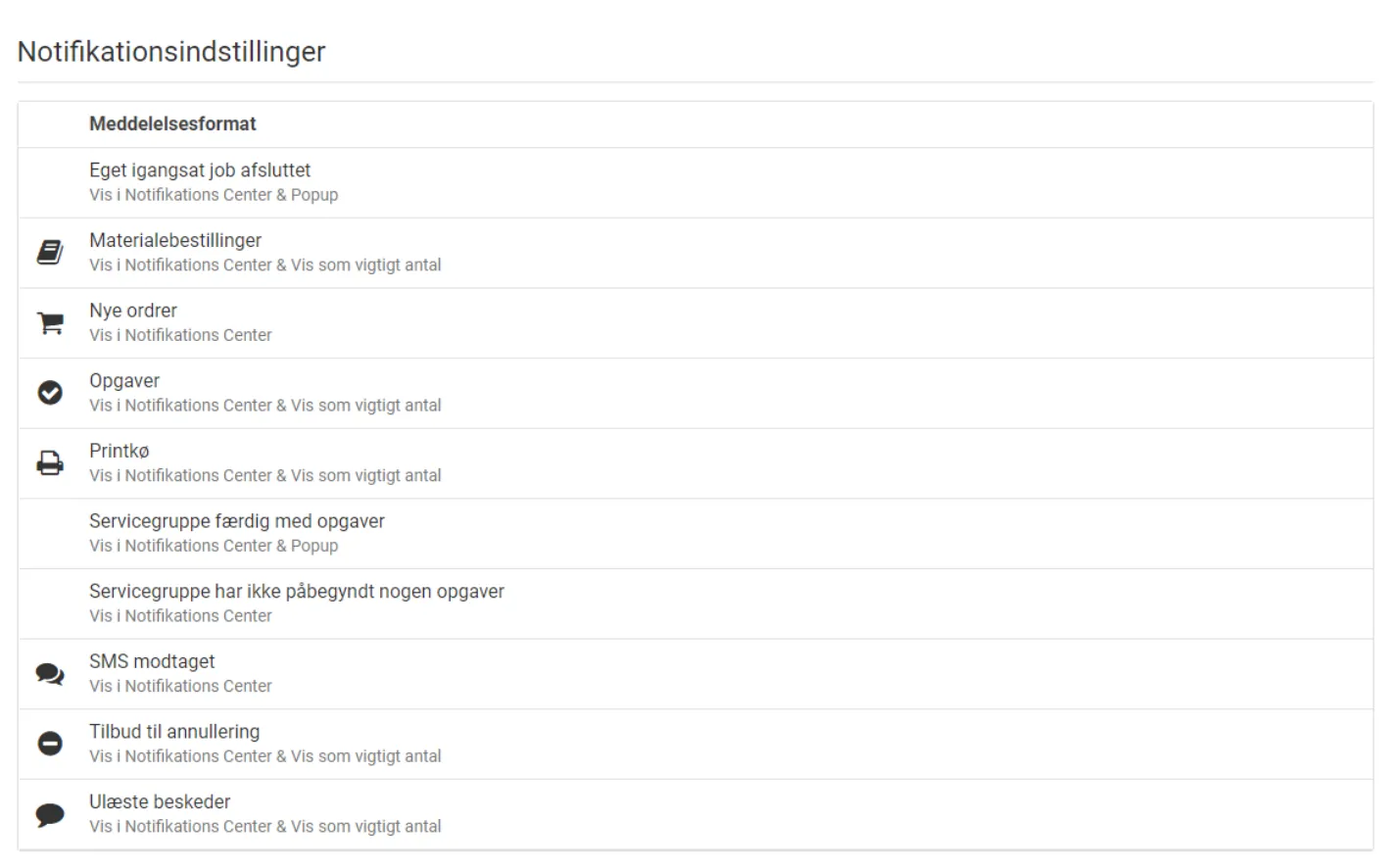 Ændre på notifikationer