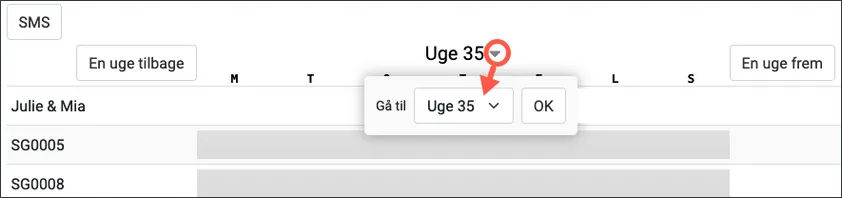 Vælg en bestemt uge