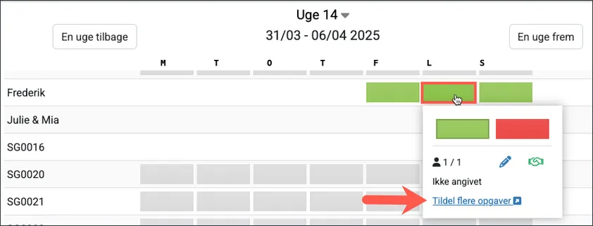 Tildel flere opgaver