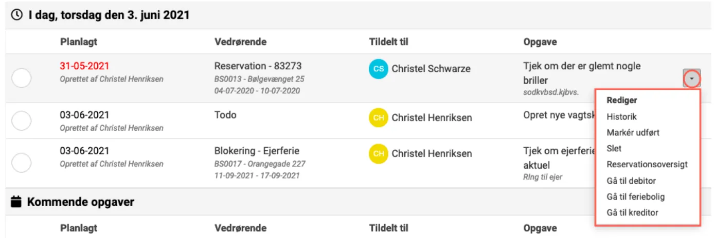 Genveje til opgaver