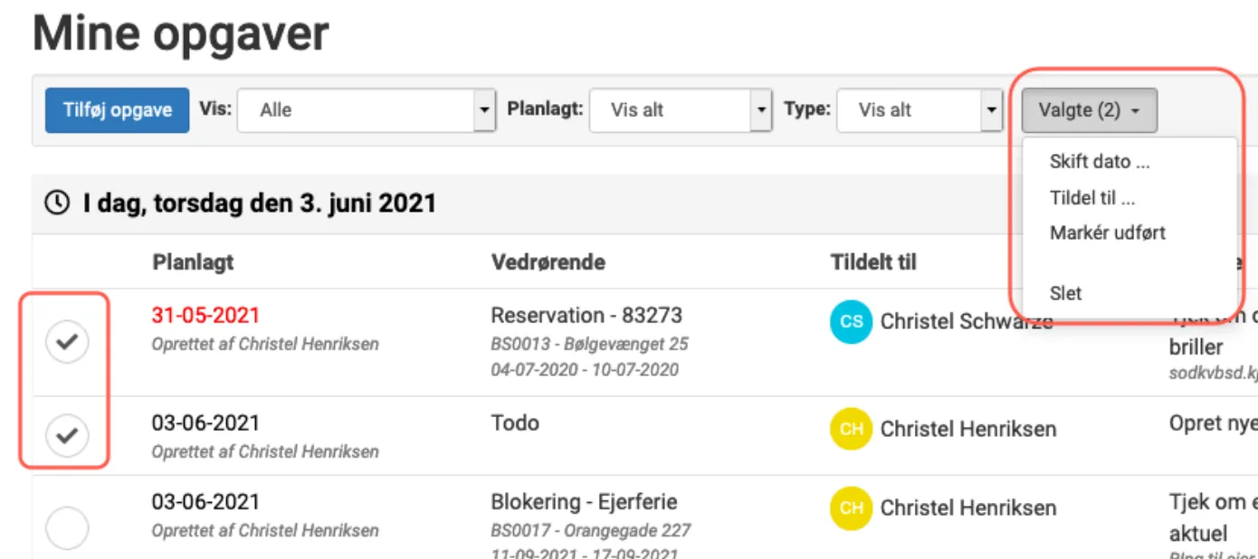 Udføre flere handlinger på én gang