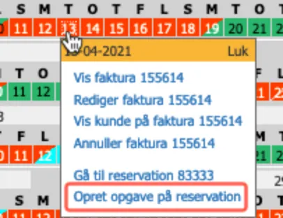 Opgave på reservation