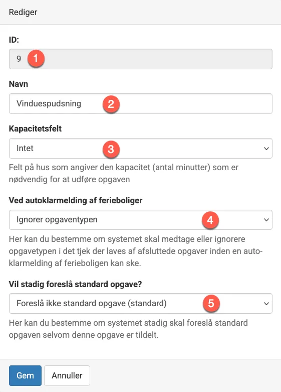 Opret ny opgavetype