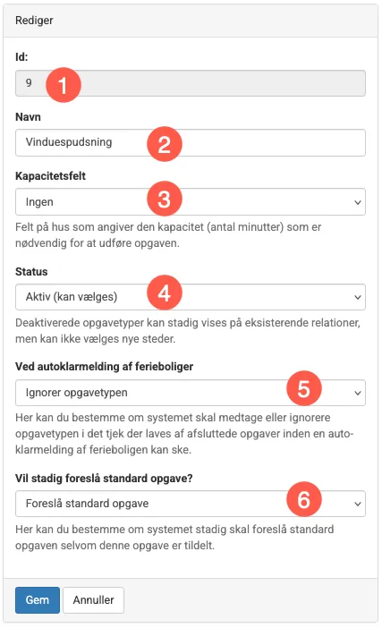 Opret ny opgavetype