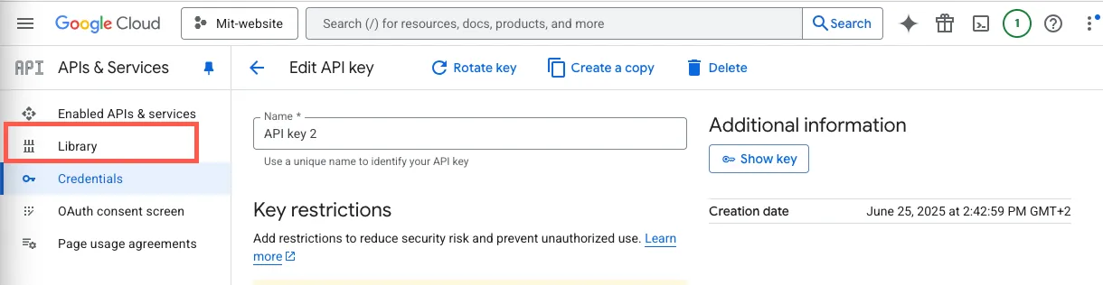 Enable APIs