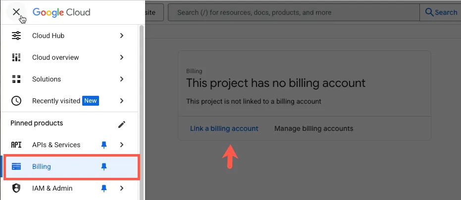 Link til billing account