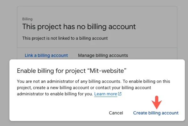 Link til billing account