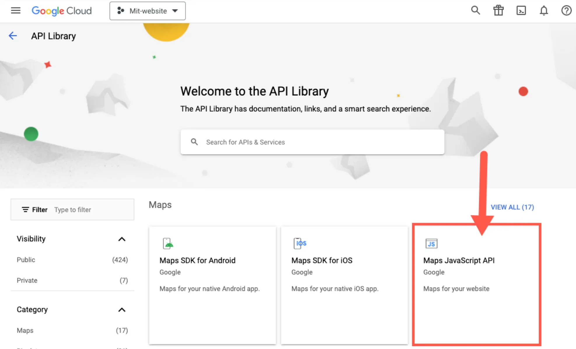 Maps Javascript api
